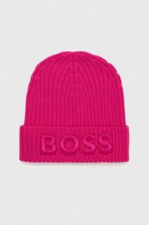 Шерстяная шапка BOSS Boss, розовый