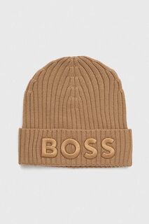 Шерстяная шапка BOSS Boss, бежевый