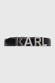 Кожаный ремень Карла Лагерфельда Karl Lagerfeld, черный