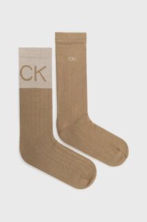 Носки (2 пары) Calvin Klein, бежевый
