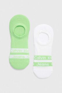 Носки , 2 пары Calvin Klein, зеленый
