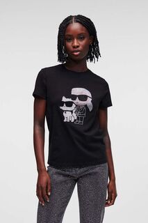 Хлопковая футболка Karl Lagerfeld, черный