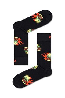 Носки Flaming Burger Happy Socks, черный