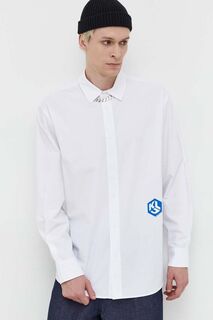 Хлопковая рубашка Karl Lagerfeld, белый