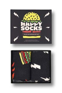 Носки Blast Off Burger, 2 пары носков Happy Socks, черный