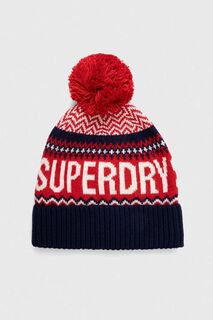 Шапка из смесовой шерсти Superdry, темно-синий