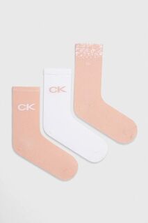 Носки , 3 пары Calvin Klein, розовый