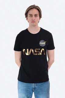 Хлопковая футболка NASA Reflective T Alpha Industries, черный