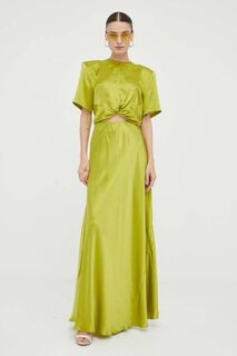 Шелковая юбка Sivala Gestuz, зеленый