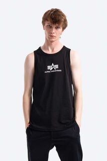 Хлопковая футболка Alpha Industries, черный