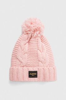 Шапка из смесовой шерсти Superdry, розовый