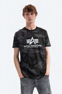 Базовая футболка с камуфляжным принтом Alpha Industries, черный