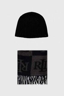 Шляпа и шарф Lauren Ralph Lauren, черный