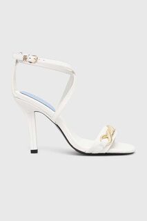 Кожаные босоножки TH CHAIN ​​FEMININE HEEL SANDAL Tommy Hilfiger, белый