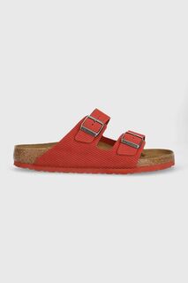 Вельветовые замшевые шлепанцы Arizona Birkenstock, красный