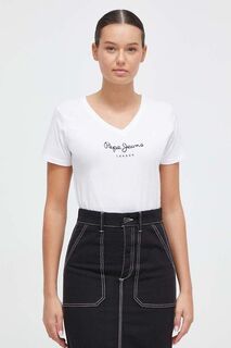 Хлопковая футболка Pepe Jeans, белый