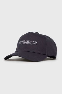 Хлопковая кепка Armani Exchange, темно-синий