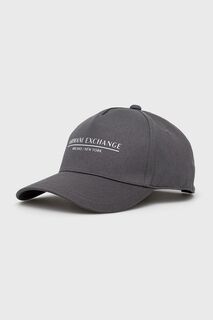 Хлопковая кепка Armani Exchange, серый