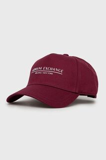 Хлопковая кепка Armani Exchange, фиолетовый
