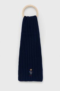 Шарф из смесовой шерсти Polo Ralph Lauren, темно-синий