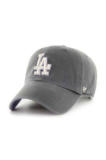 Хлопковая бейсболка MLB Los Angeles Dodgers 47brand, серый