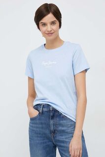Хлопковая футболка Wendy Pepe Jeans, синий
