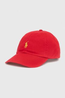 Хлопковая бейсболка Polo Ralph Lauren, красный