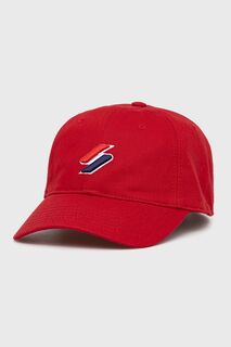 Хлопковая шапка Superdry, красный