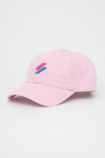 Хлопковая шапка Superdry, розовый