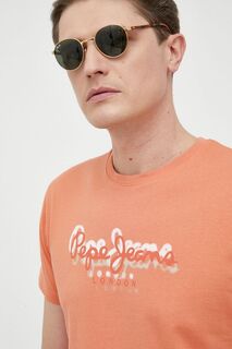 Хлопковая футболка Richme Pepe Jeans, оранжевый