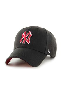 Кепка MLB New York Yankees из смесовой шерсти 47brand, черный