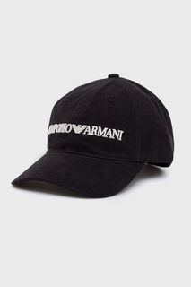 Хлопковая шапка 627901.CC994.NOS Emporio Armani, темно-синий