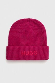 Шапка HUGO из смесовой шерсти Hugo, розовый