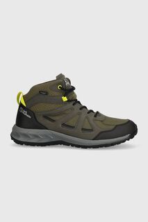 Кроссовки Woodland 2 Texapore Mid Jack Wolfskin, зеленый