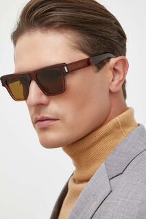 Солнцезащитные очки Saint Laurent, коричневый