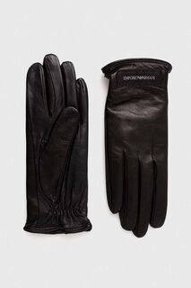 Кожаные перчатки . Emporio Armani, черный