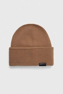 Шерстяная шапка Calvin Klein, коричневый