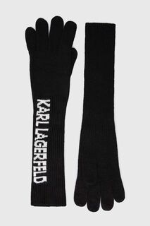 Кашемировые перчатки Карла Лагерфельда. Karl Lagerfeld, черный