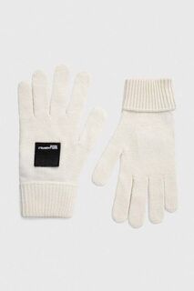 Джинсовые перчатки Karl Lagerfeld с оттенком кашемира. Karl Lagerfeld, белый