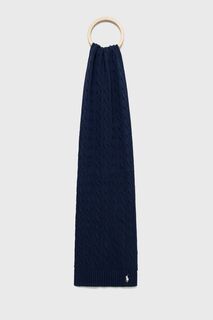 Хлопковый шарф Polo Ralph Lauren, темно-синий