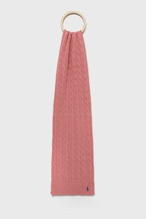 Хлопковый шарф Polo Ralph Lauren, розовый