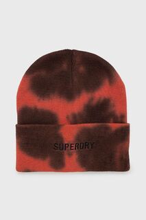 Хлопковая шапка Superdry, красный