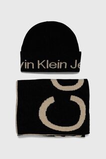Шляпа и шерстяной шарф Calvin Klein Jeans, черный