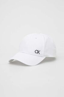 Хлопковая бейсболка Calvin Klein, белый