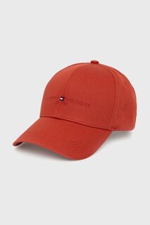 Хлопковая шапка Tommy Hilfiger, красный