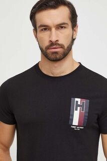 Хлопковая футболка Tommy Hilfiger, черный