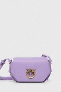 Кожаная сумка Pinko, фиолетовый