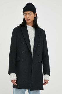 Пальто из смесовой шерсти Bruuns Bazaar, черный