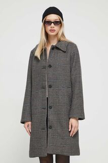 Пальто из смесовой шерсти Abercrombie &amp; Fitch, серый