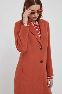 Шерстяное пальто Sisley, оранжевый